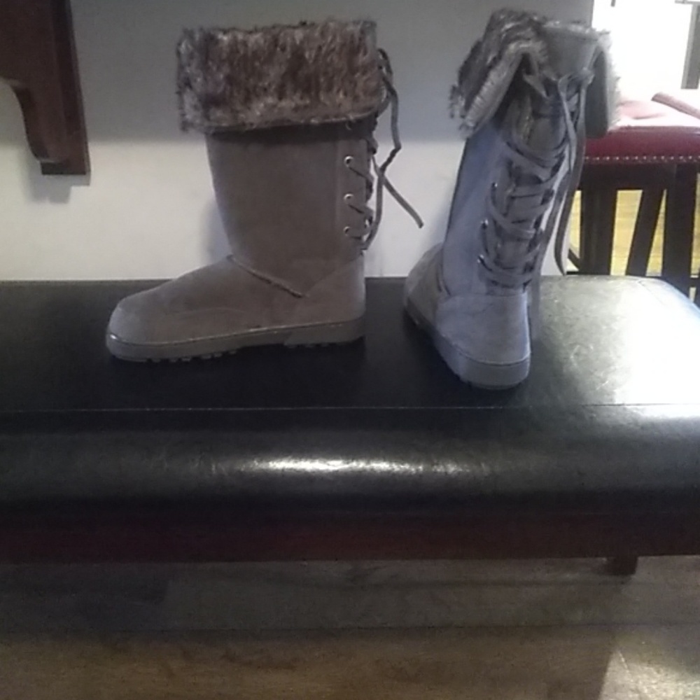 Grey Suede Boots
